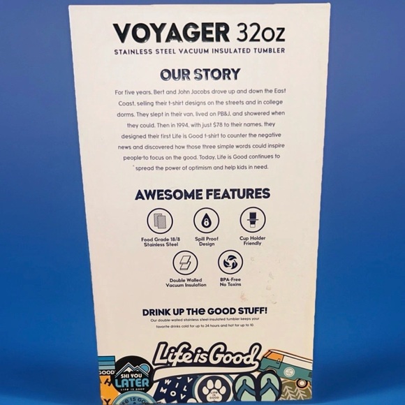 Life Is Good Blue Daisy Thermos - Picture 5 of 7